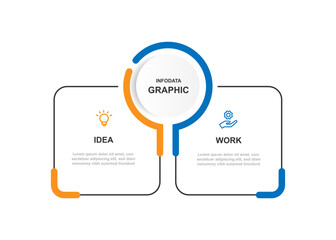Design template infographic vector element with 2 step or option suitable for web presentation and business information
