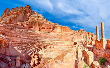 Petra Theater, Jordan. A first century AD Nabataean amphitheatre - 769605379