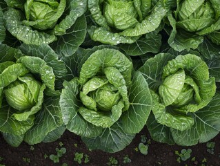 Napa cabbage leaves dewy and fresh