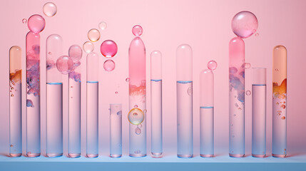 a group of test tubes with liquid in them