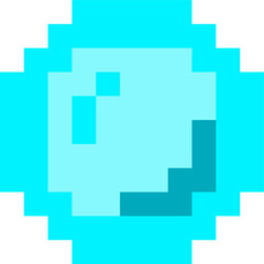 bubble, water bubble, blue bubble, pixel, pixel bubble