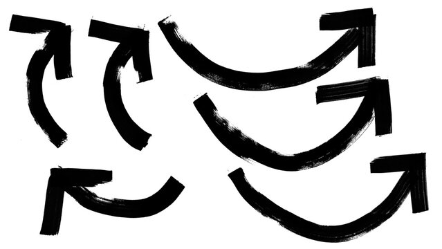 Thick marker arrows curved