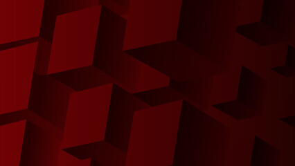 red abstract realistic cubes background design