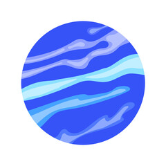 Neptune planet. Vector flat illustration.