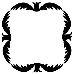 Original black vector frame on a white background in the form of wings