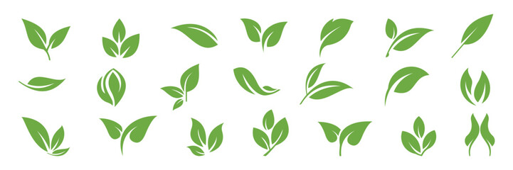 Mega set collection  of green leaf icons design inspiration