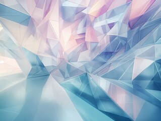 Soft pastel hues on a modern geometric design suggesting depth and complexity.