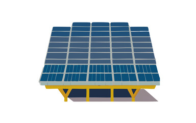 matrice di pannelli fotovoltaici su struttura portante - obrazy, fototapety, plakaty
