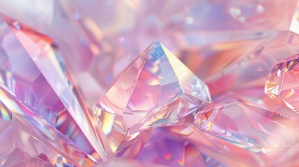 Close-Up of Crystal Geometry, Refracting Light in Hues of Blue and Orange, Concept of Clarity, Precision, and Complex Beauty
