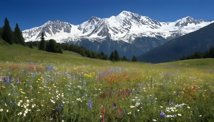 Breathtaking Panoramic View Of A Wildflower Field