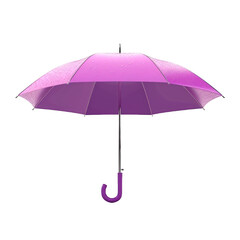 Front view of open purple umbrella isolated on a cut out PNG transparent background. Symbol of feminism