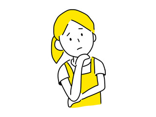 悩む女性のイラスト