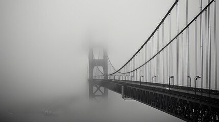 A bridge with fog in the background