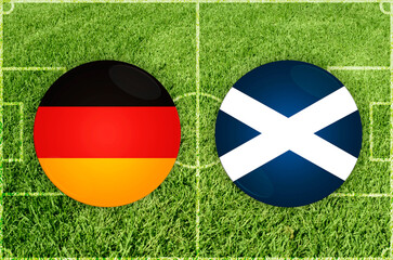 Germany vs Scotland football match - obrazy, fototapety, plakaty