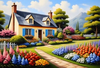 Charming, quaint cottage garden with blooming flowers 2 (58)