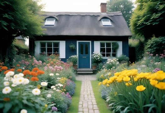 Charming, quaint cottage garden with blooming flowers 2 (57)