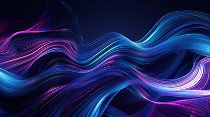 Abstract Fluid Art of Swirling Blue and Purple Ribbons , Wallpaper , Digital art