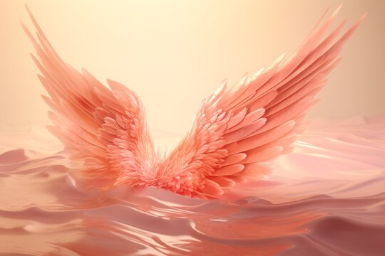 a pink wings in water