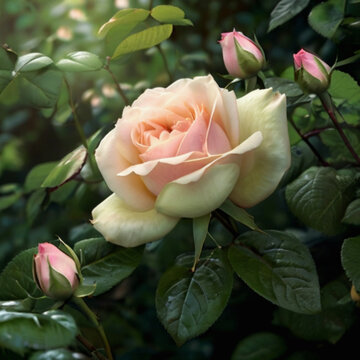 pink rose on a green background