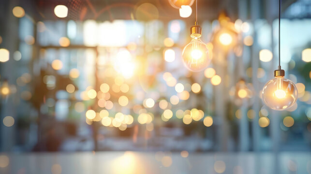 Blurred cafe background, abstract photo of a restaurant with the blurred bokeh