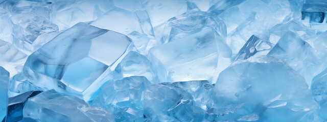 Crystal Clear Blue Ice Blocks Abstract Background