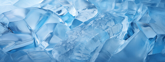 Abstract Pattern of Ice Cubes in Cool Blue Tones