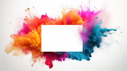 Vibrant Color Explosion White Frame Card Mockup for Marketing, Advertising, Social Media, and Design Projects.