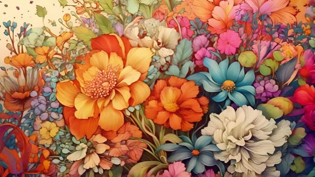 カラフルな花の背景素材,Generative AI 