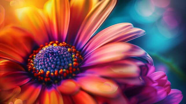 macro close-up photography of vibrant color flower as a creative abstract background.