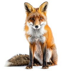 Fox, wild animal isolated on white background