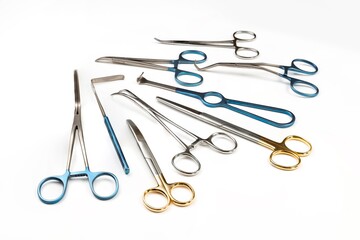 set of scissors on white background