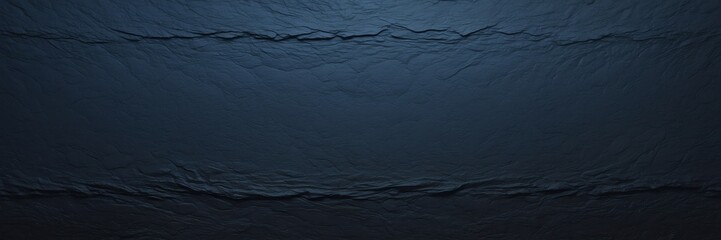 Midnight blue to obsidian black color gradient kraft paper grainy rough texture banner panoramic background banner template backdrop from Generative AI - obrazy, fototapety, plakaty