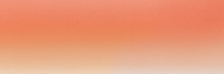 Peach to coral color gradient kraft paper grainy rough texture banner panoramic background banner template backdrop from Generative AI