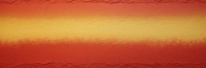 Vermilion Red to Canary Yellow color gradient kraft paper grainy rough texture banner panoramic background banner template backd from Generative AI