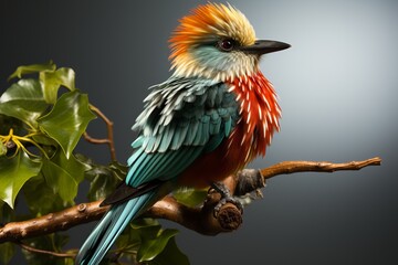 Resplendent Quetzal bird on white background 
