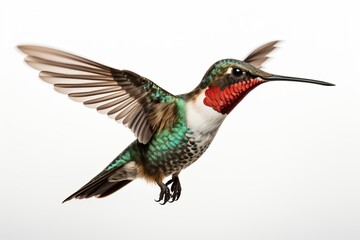 Obraz premium Ruby-throated Hummingbird bird on white background 