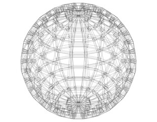 Wireframe Shape Globe Grid Sphere 3D print model