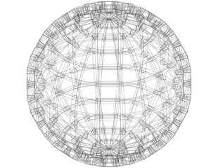 Wireframe Shape Globe Grid Sphere 3D print model