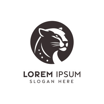 Elegant Monochrome Logo Design Featuring a Stylized Panther for a Company Brand Identity