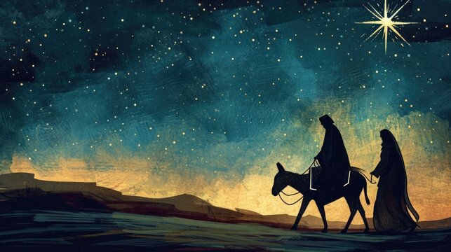 Journey of Mary and Joseph, illustration