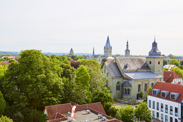 Blick auf den St. Patrokili Dom, Stadt Soest, Skyline, Kreis Soest, NRW, Deutschland, Germany, 2023    - obrazy, fototapety, plakaty