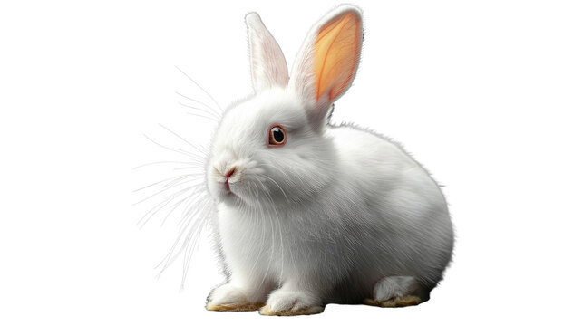 recommend clip art: White Cute Rabbit Isolated On Transparent Background