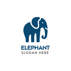 Minimalist Blue Elephant Logo Design for Corporate Branding