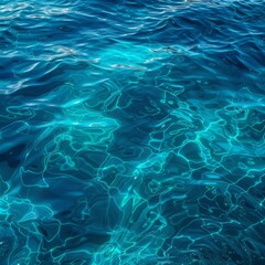 Fototapeta na wymiar A deep blue and turquoise sea texture, capturing the crystal-clear waters of the Aegean Sea, with light reflections and subtle wave patterns created with Generative AI Technology
