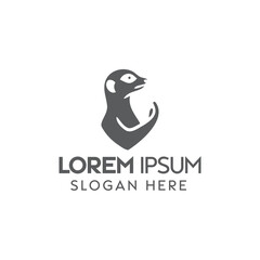 Striking Black and White Meerkat Logo for a Modern Brand Identity