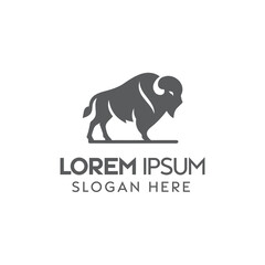 Monochrome Bison Logo Design Illustration for Brand Identity