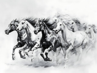 Obraz premium painting horse wall art, a symbol of progress and strength.