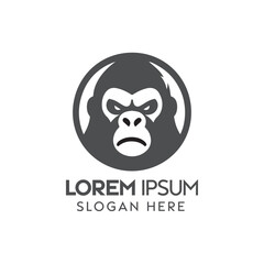 Bold Gorilla Face Logo Design With Placeholder Text for Company Branding