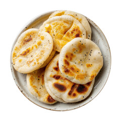 A Plate of Arepas Isolated on a Transparent Background