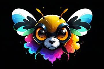 Fantasy Bee Brilliance.
A whimsical bee portrait emanating vibrant, fantasy colors, perfect for unique art and nature-themed designs.